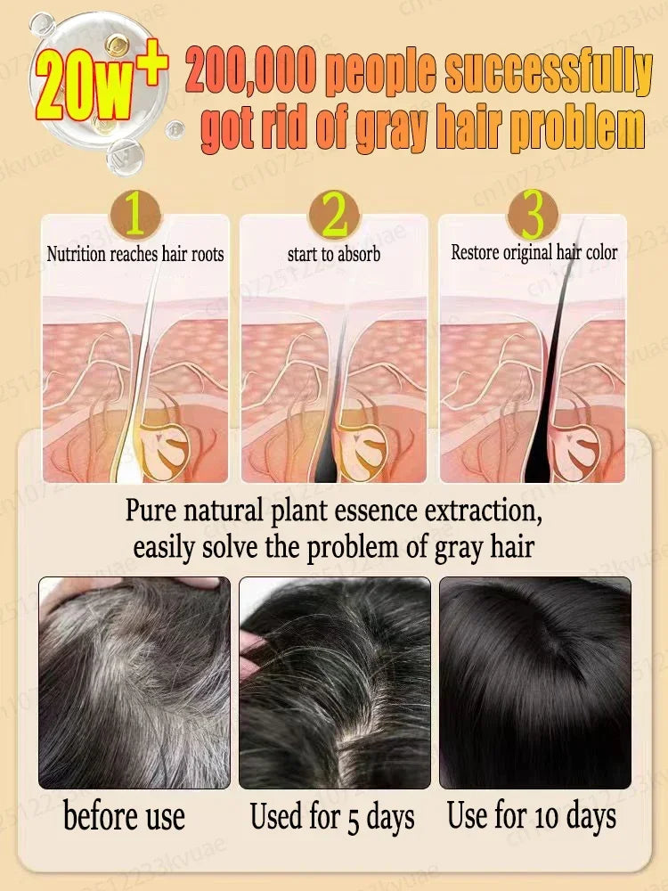 Turn white hair into black hair, remove gray hair in 7 days and restore natural and healthy hair color