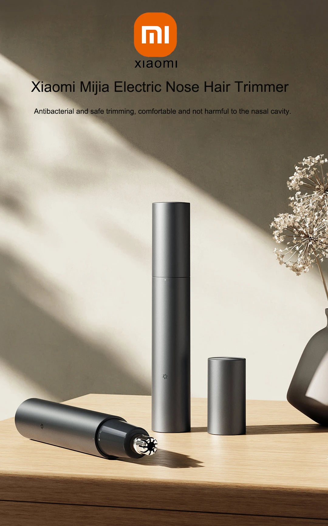 2023 NEW XIAOMI Mijia Electric Nose Hair Trimmer Portable Nose Ears Hair Eyebrow Trimmer for Men Rechargeable Painless Clipper