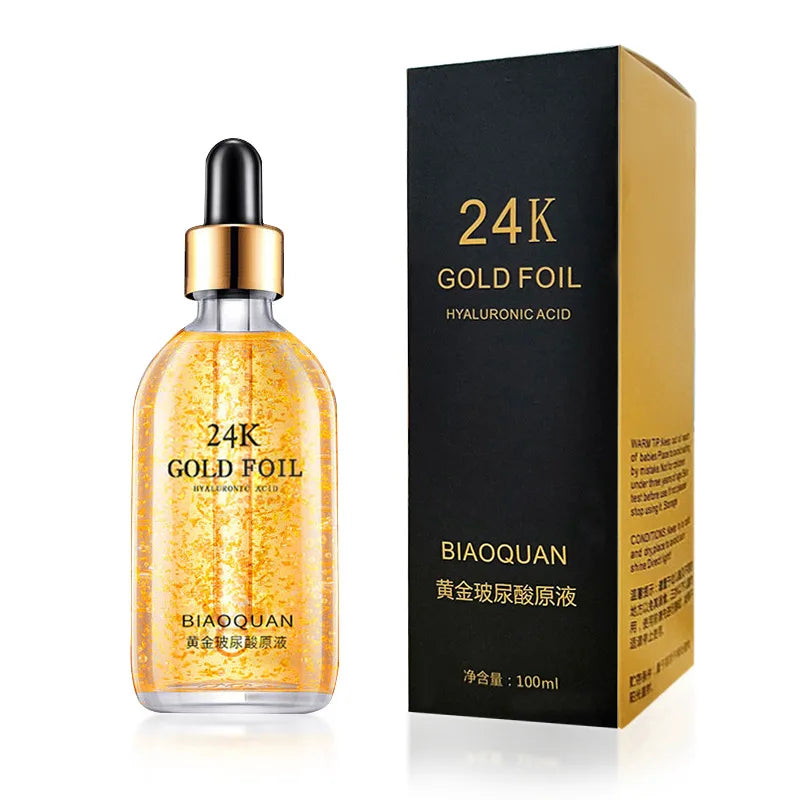 100ml 24k Gold Hyaluronic Acid Nicotinamide Face Serum Anti Aging Facial Lifting Collagen Essence Skin Care Whitening Serum