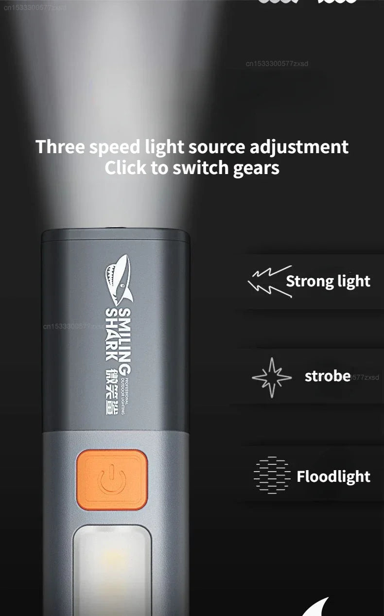 Xiaomi Outdoor Flashlight Portable Strong Light Variable Focus with Floodlight Side Lights Mini Flashlight Lamp High Brightness