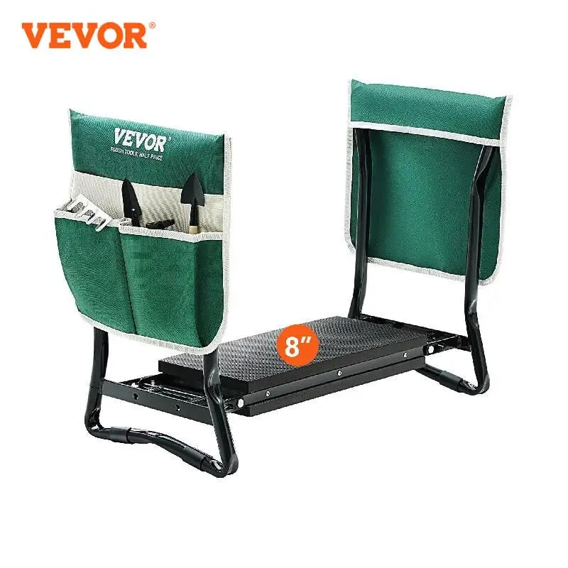 VEVOR Garden Kneeler and Seat 330 lbs Load Capacity 8/10" EVA Wide Pad Foldable Garden Stool  Kneeling Bench for Gardening