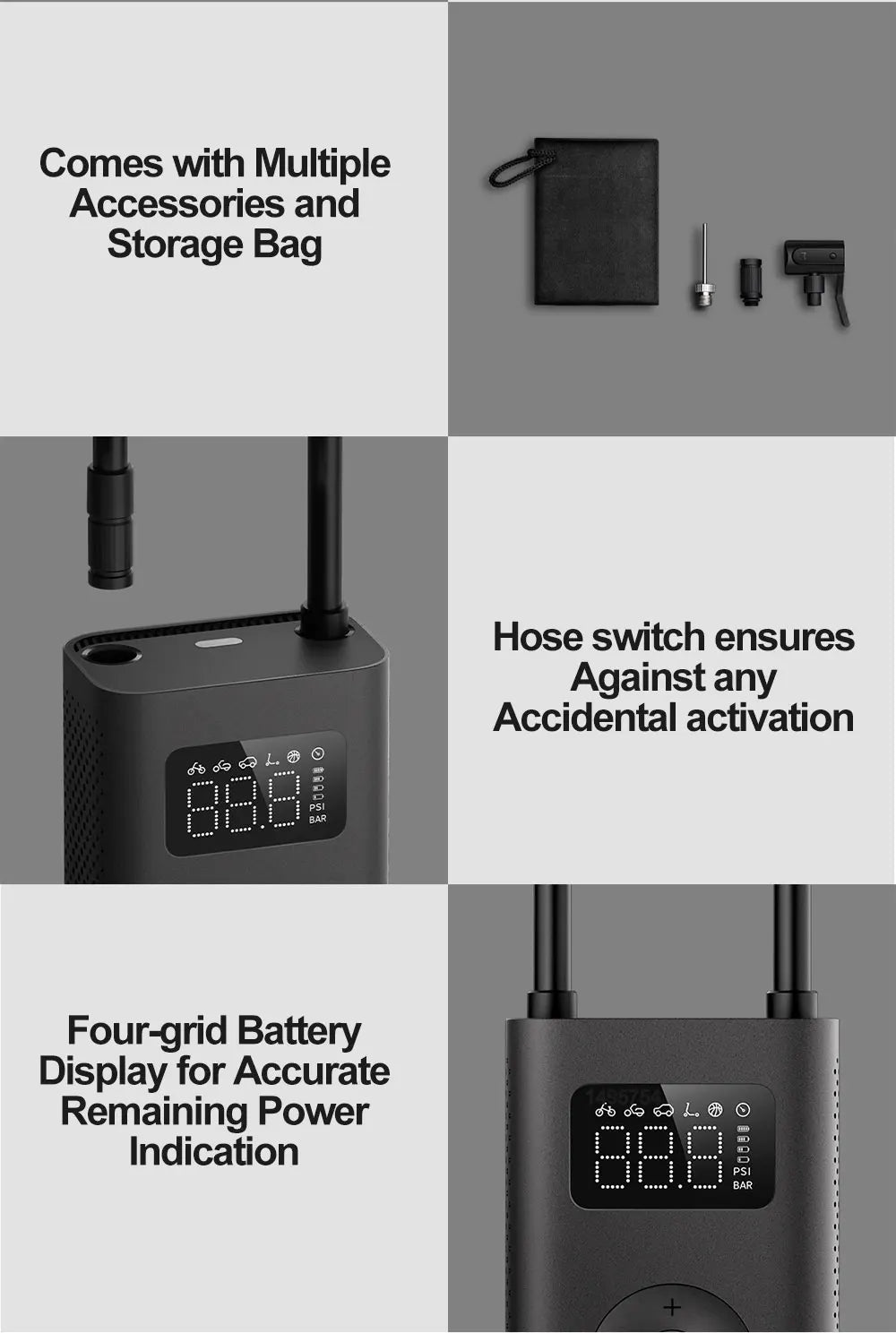 Xiaomi Mijia Air Pump 2 25%Speed Boost Mini Portable Electric Air Compressor Treasure 150PSI Type-C LED Multitool Inflator Xiomi