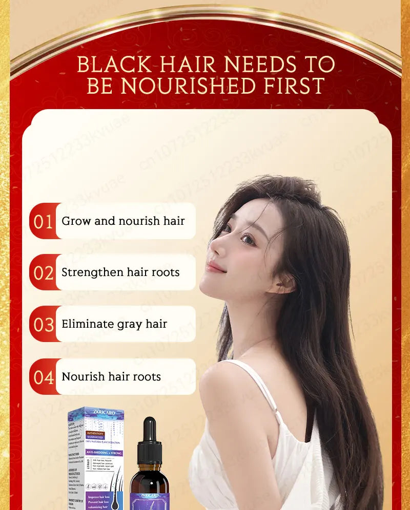 Turn white hair into black hair, remove gray hair in 7 days and restore natural and healthy hair color