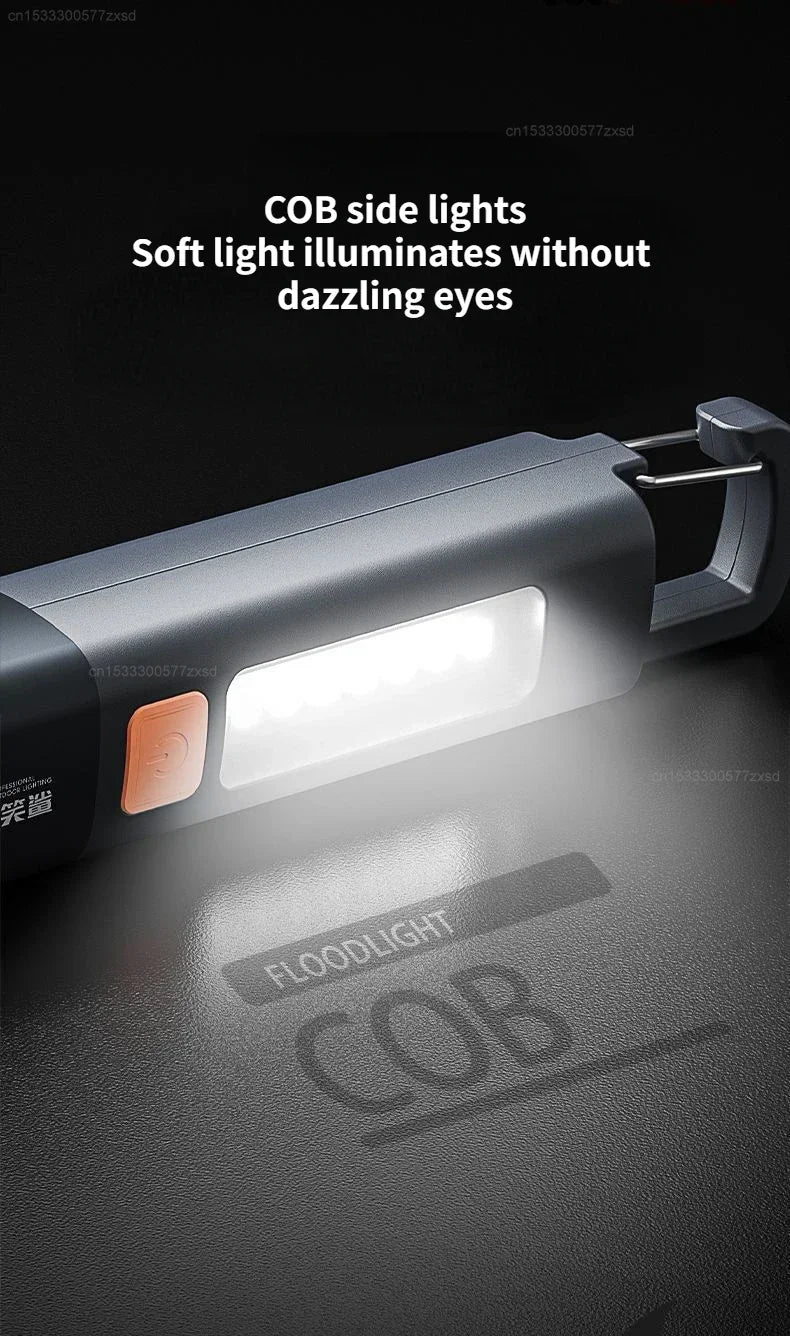 Xiaomi Outdoor Flashlight Portable Strong Light Variable Focus with Floodlight Side Lights Mini Flashlight Lamp High Brightness