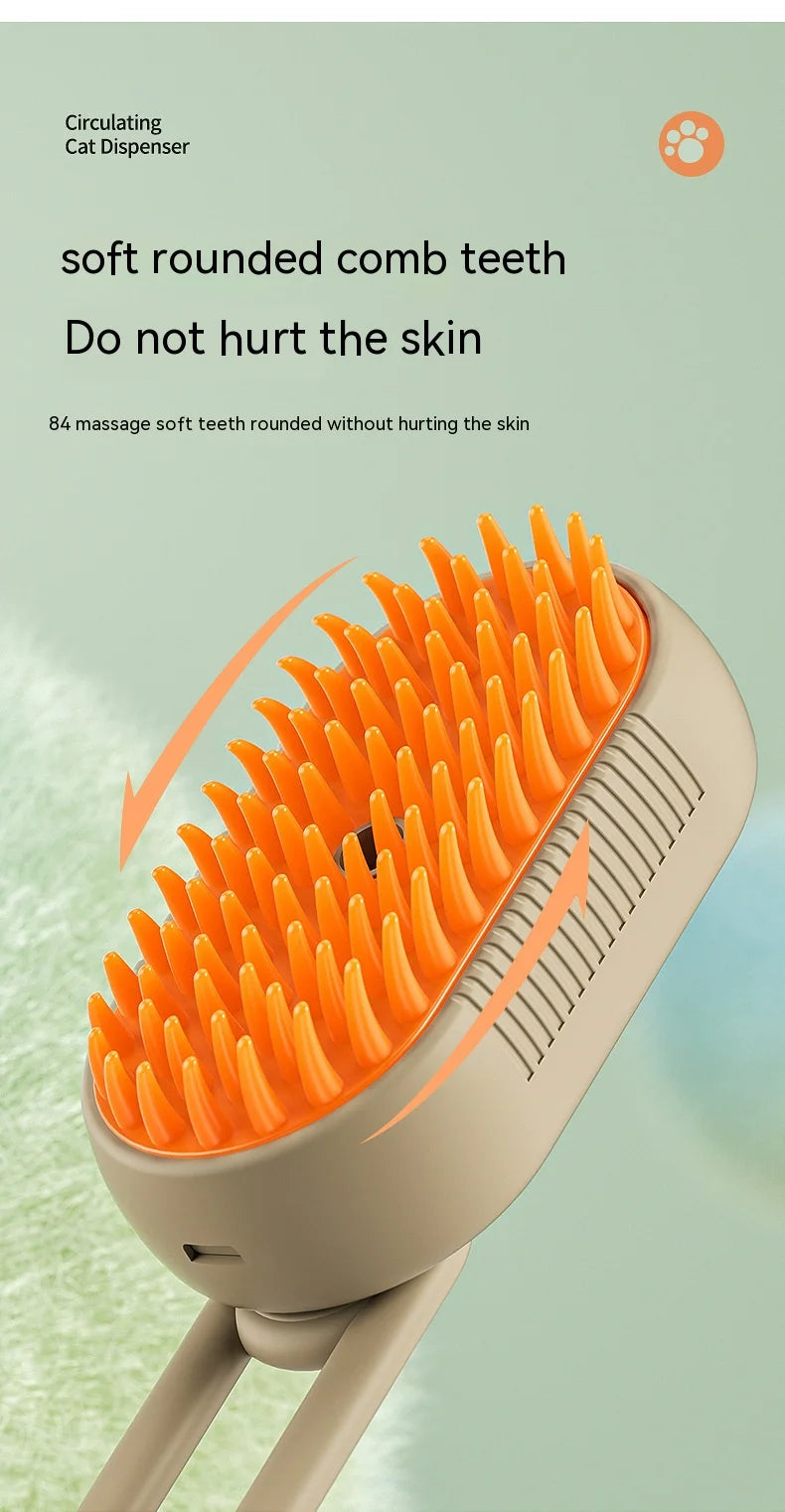 New Pet Spray Comb for Cats and Dogs Pet Electric Spray Hair Removal Comb One Key Spray Anti-Flying Massage Brush, Clean Massage