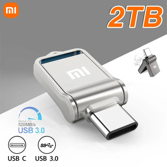 Xiaomi 2TB Metal USB Flash Drives USB 3.0 High Speed Mobile Phone Computer Mutual Transmission Portable Type-C Interface U Disk